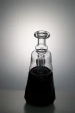 Puffco Peak Pro glass attachment with Wiidz SOC installed, positioned facing south, showcasing its sleek design and functionality in use.