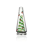 Stylish Puffco glass Wiidz design featuring a festive Christmas theme, showcasing a front view of the elegant piece suitable for holiday celebrations.