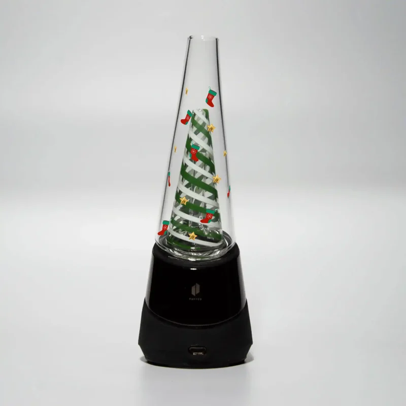 Puffco Glass Wiidz Christmas design installed facing south, showcasing a stylish and festive style 2, perfect for holiday vaping experiences.