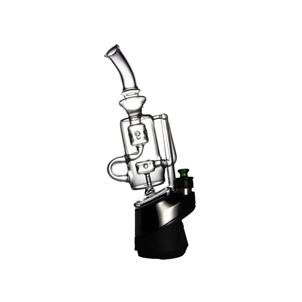 Puffco Peak glass attachment with Wiidz barrel installed, showcasing a rotating design for enhanced vaping experience.