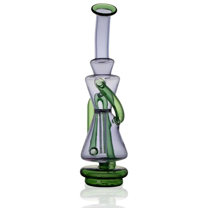 Puffco Peak glass attachment Wiidz Dark Elf facing south, showcasing its unique design and craftsmanship in a scaled 1:1 representation.