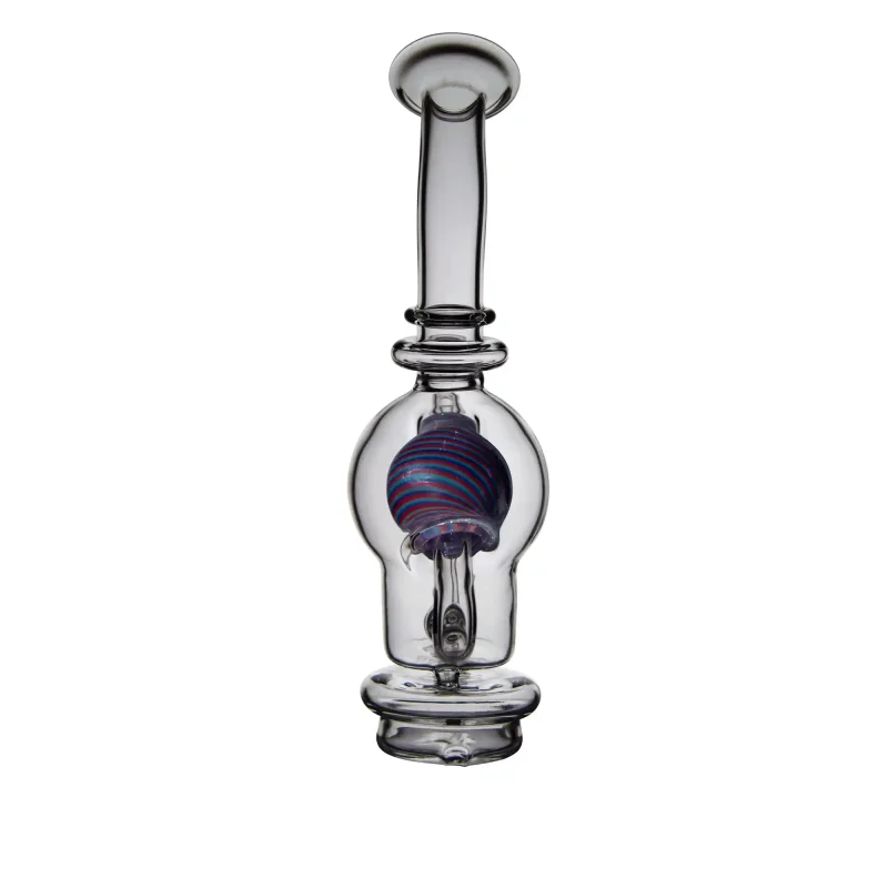 Puffco Peak glass attachment displayed in a Wiidz salon, showcasing a sleek design and modern aesthetics, oriented facing north for a stylish presentation.