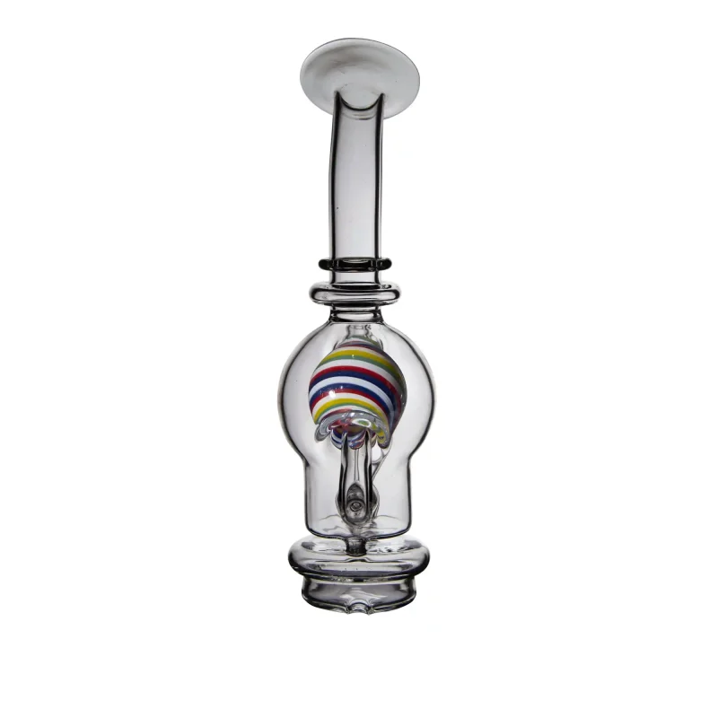 Puffco Peak glass attachment displayed at Wiidz Salon, featuring a sleek design and stylish aesthetics, oriented towards the north.