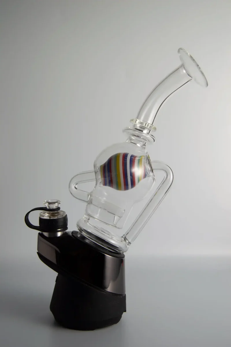 Puffco Peak glass attachment installed at Wiidz Salon, facing east, showcasing its sleek design and functionality.