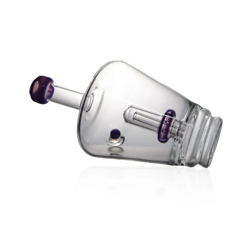 Puffco Peak glass attachment Wiidz Titan lying down, showcasing a sleek design and premium quality for enhanced dabbing experience.