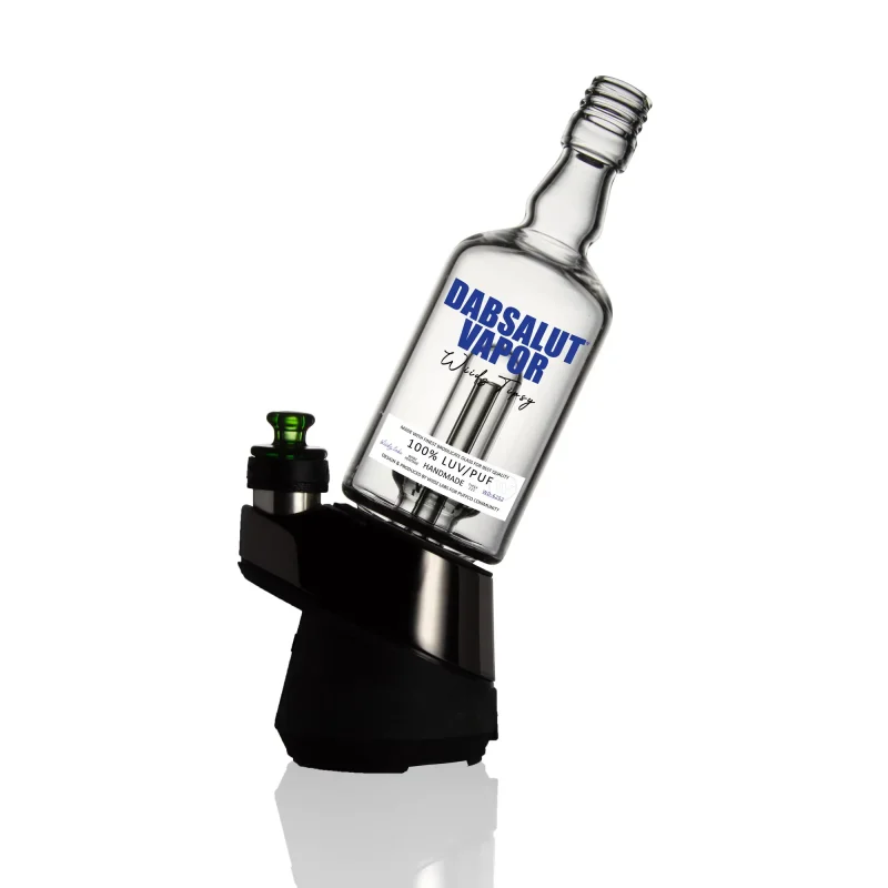 Puffco Peak glass Wiidz dabsolute blue installed in an east-facing position, showcasing a stylish and modern design perfect for concentrate enthusiasts.