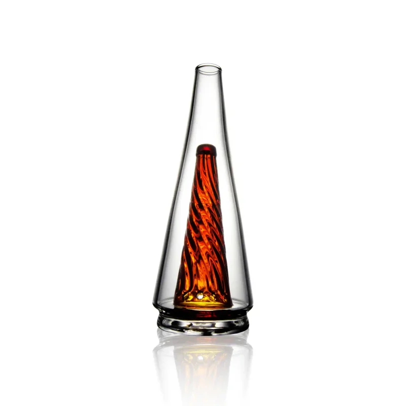 Puffco Peak Glass Wiidz Original 2.0 in amber color, facing south, showcasing its sleek design and high-quality materials, perfect for enhanced dabbing experience.
