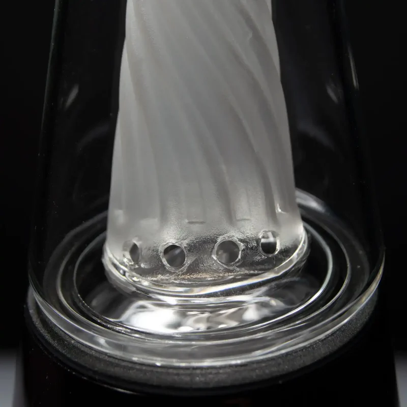 Close-up shot of the original 2.0 glass for Puffco Peak, showcasing its design and quality details, perfect for cannabis enthusiasts.