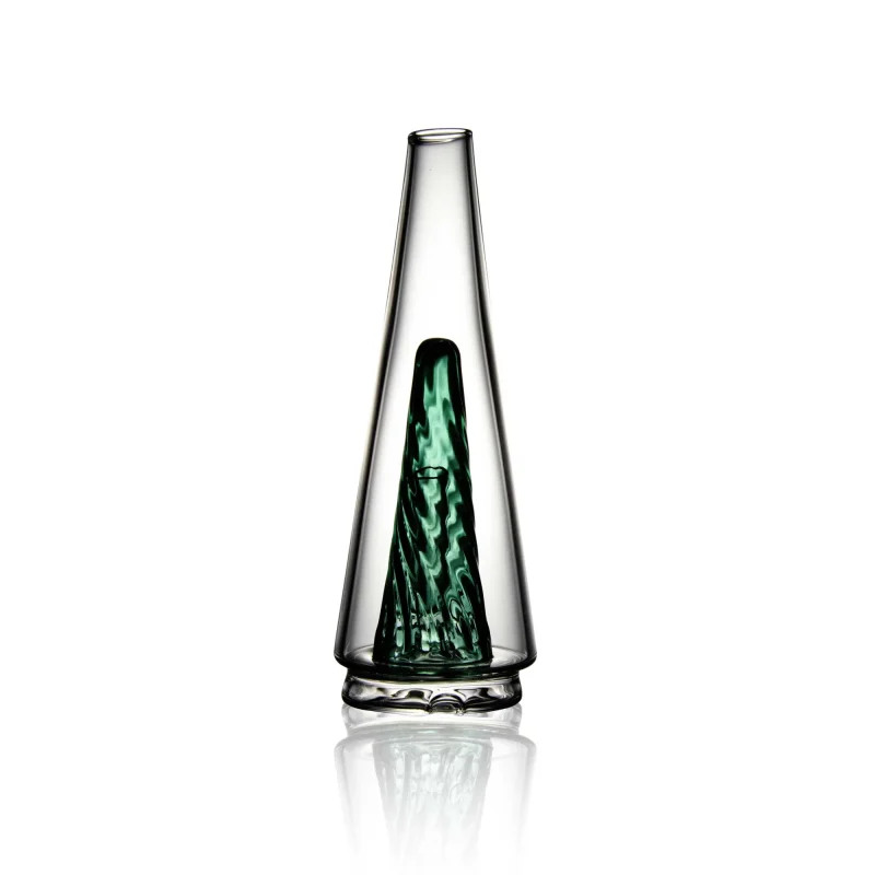 Puffco Peak glass Wiidz Original 2.0 in emerald color, positioned facing north, showcasing its unique design and high-quality craftsmanship for a premium vaping experience.
