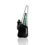 Puffco Peak Glass Wiidz Original 2.0 in Emerald color installed, positioned facing southeast, showcasing its stylish design and vibrant hue for enhanced dabbing experience.