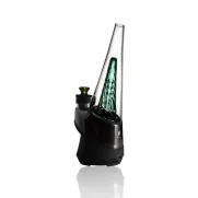 Puffco Peak Glass Wiidz Original 2.0 in Emerald color installed, positioned facing southeast, showcasing its stylish design and vibrant hue for enhanced dabbing experience.