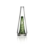 Puffco Peak Glass Wiidz Original 2.0 in vibrant green color, showcasing a sleek design, oriented facing north, ideal for enhancing your dabbing experience.