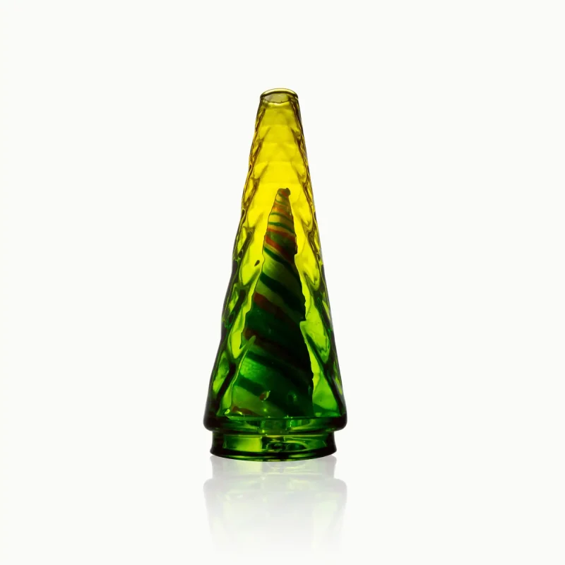 Puffco Peak Pro glass attachment in Wiidz Dawn design, featuring a stunning sunset palette, oriented southward for optimal viewing.