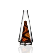 Puffco Peak Pro glass attachment featuring Wiidz Diablo, positioned facing south, showcasing intricate design and functionality for optimal dabbing experience.