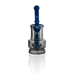 Puffco Peak Pro glass attachment Wiidz Sherlock in vibrant blue, showcasing its unique design, positioned facing north.