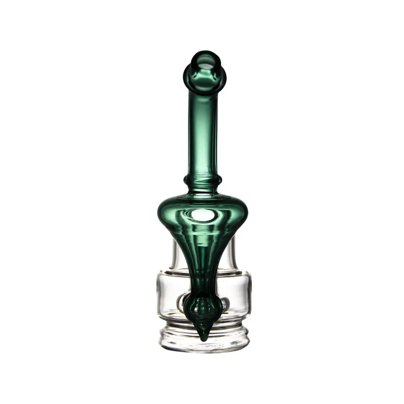 Puffco Peak Pro glass attachment in Wiidz Sherlock Green, designed for optimal performance and stylish aesthetics, oriented facing south.