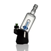 Puffco Peak Pro glass attachment with Wiidz Tipsy in black, installed and positioned facing east, showcasing a sleek design and modern aesthetic.