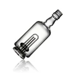 Puffco Peak Pro glass attachment in Wiidz Tipsy Black design, featuring a tilted perspective and casting a shadow, showcasing its sleek and modern aesthetic for enhanced dab rig experience.