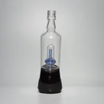 Puffco Peak Pro glass attachment in Wiidz Tipsy Blue, installed facing south against a white background.