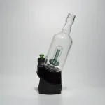 Puffco Peak Pro glass attachment in Wiidz Tipsy Green, installed facing southeast against a clean white background, showcasing its modern design and vibrant color.